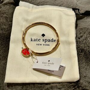 NWT Kate Spade Gold Bangle with Capricorn Red/orange Charm